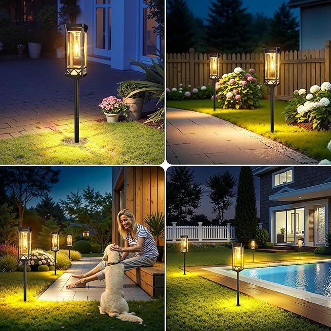 KOOPER Taller Solar Pathway Lights Outdoor, 6 Pack Upgraded Brighter Solar - Image 5