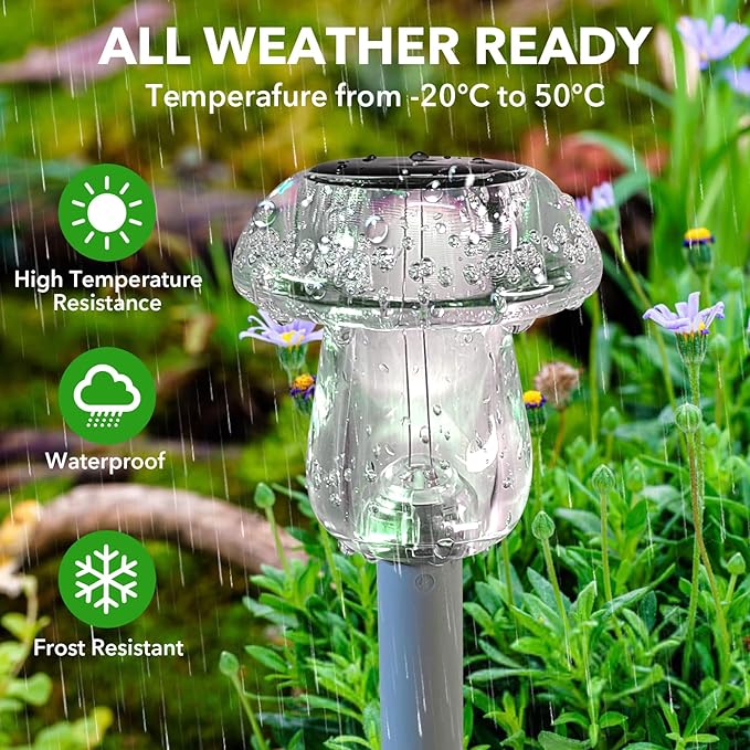 Solar Lights Outdoor, 16 Pack Mushroom Lights Outside Waterproof, Solar Powered - Image 7