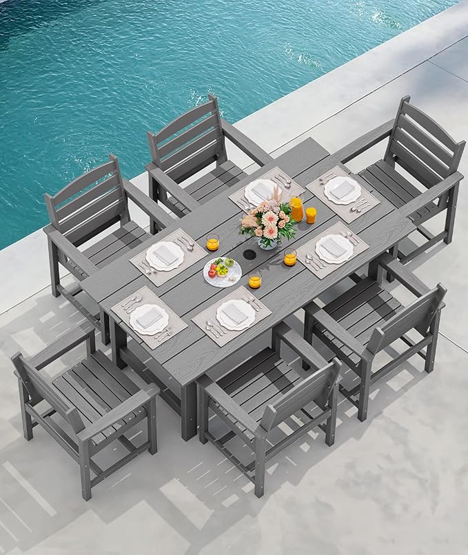 SERWALL 67" Outdoor Dining Table - Image 7