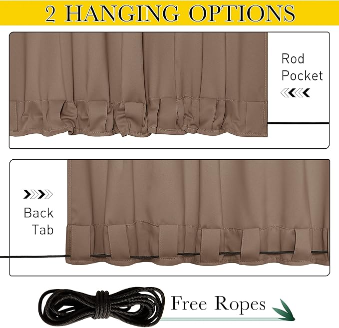 NICETOWN 2 Panels Waterproof Outdoor Curtains - Image 2