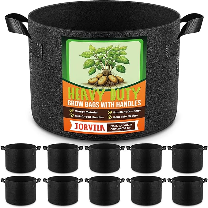 10 Pack 10 Gallon Grow Bags, Thickened Nonwoven Fabric Planter Pots by Unknown