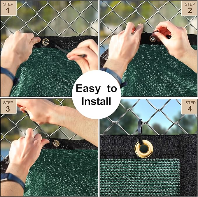 UPGRADE Privacy Fence Screen 4'x45' Dark Green Outdoor 90% Visibility Blockage - Image 4