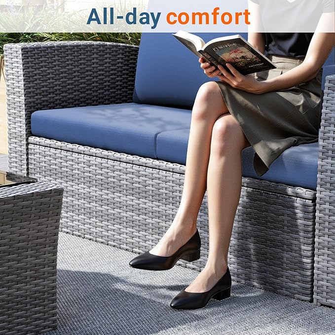 Wisteria Lane 5 Piece Patio Furniture Set, Wicker Outdoor Patio Conversation - Image 2