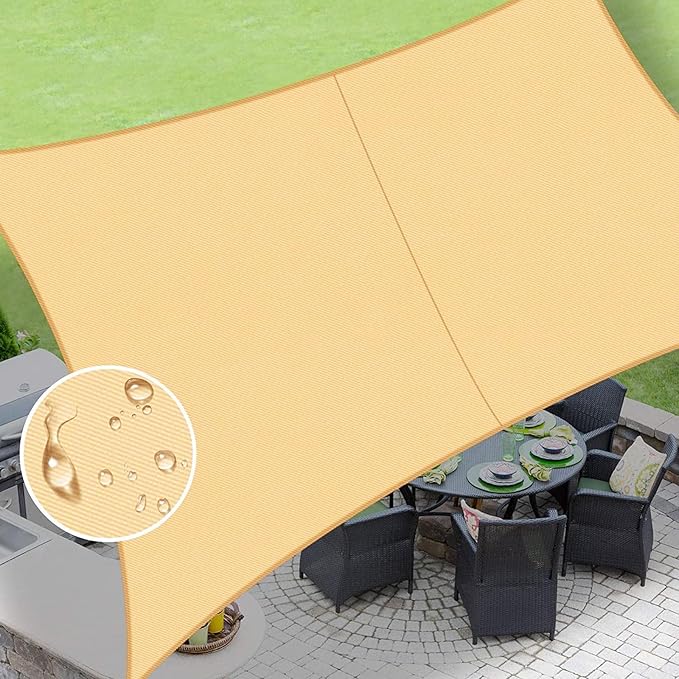 LOVE STORY Rectangle 10'x12' Waterproof Sun Shade Sail Canopy UV Block by LOVESTORY