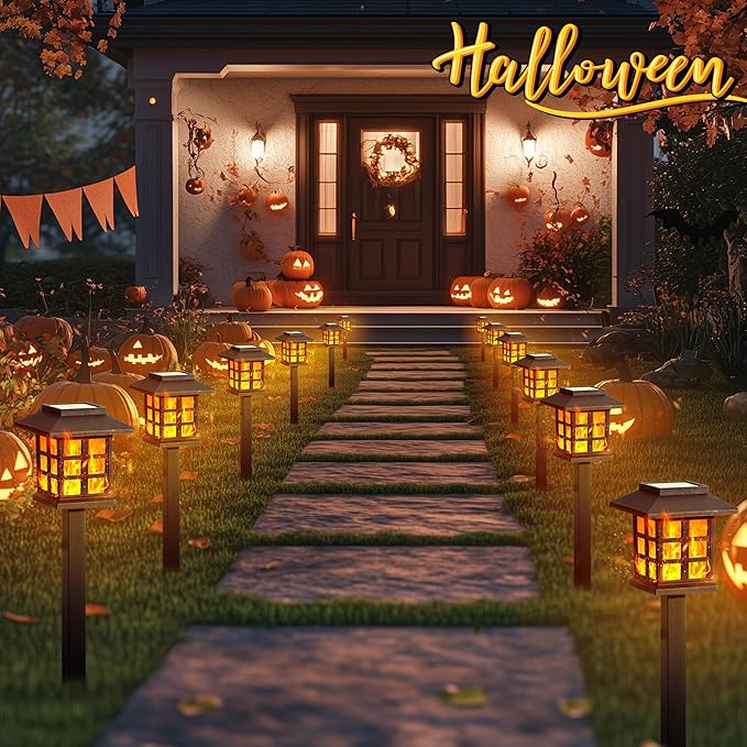 GIGALUMI Solar Lights for Outside, 16 Pack Flickering Flame LED Solar Outdoor - Image 2