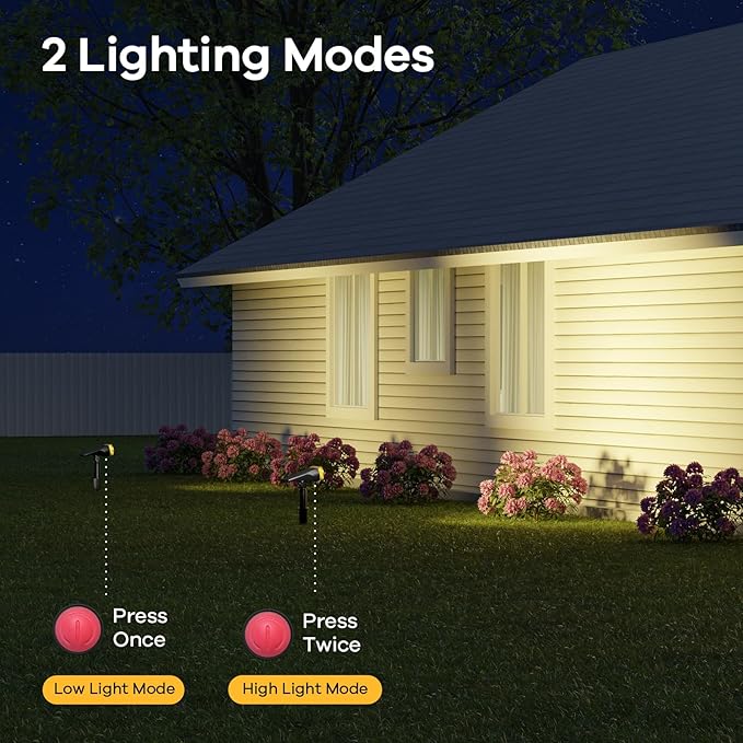 Consciot Christmas Solar Spot Lights Outdoor, IP67 Waterproof 2-in-1 Solar - Image 5