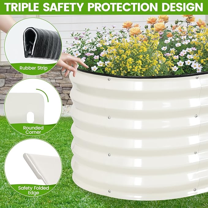Galvanized Raised Garden Bed Outdoor |17'' Tall Planter Box Outdoor - Image 3
