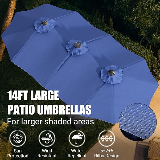 LEVELEVE 14FT Double-Sided Patio Umbrella - Image 7