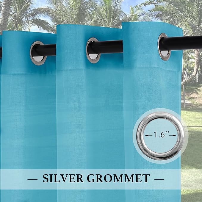 RYB HOME Outdoor Sheer Curtains Waterproof - Image 4