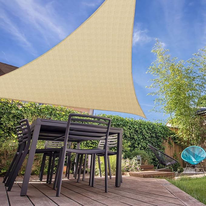 E&K Sunrise 20' x 20' x 20' Sun Shade Sail Triangle Canopy Shade Cover UV Block - Image 7