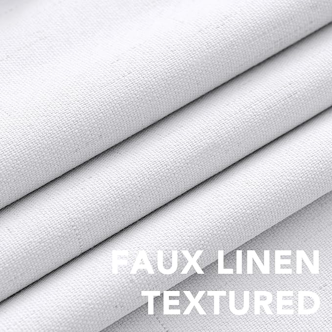 H.VERSAILTEX Linen Blackout Curtains 63 Inches Long 100% Blackout Thermal - Image 4