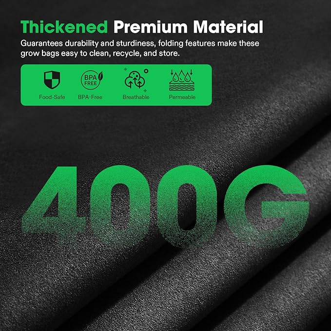 VIVOSUN 3-Pack 3-Grid 20 Gallon Grow Bags, Heavy Duty Square Plant Grow Pots - Image 3