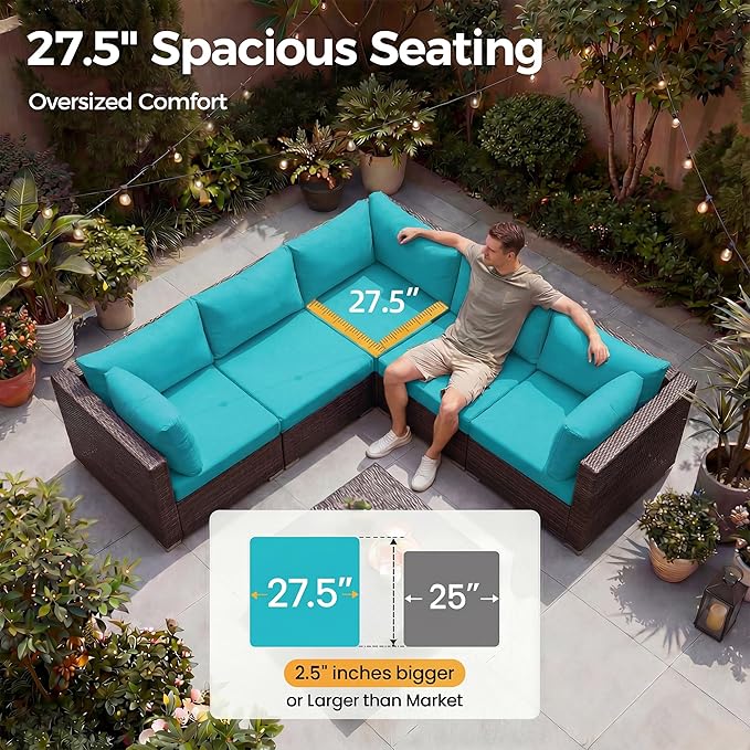 NICESOUL 7 Piece Outdoor Furniture Set - Image 6