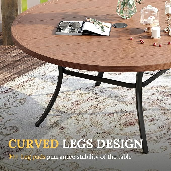 VICLLAX Large Patio Dining Furniture Set, Outdoor Dining Set - Image 6
