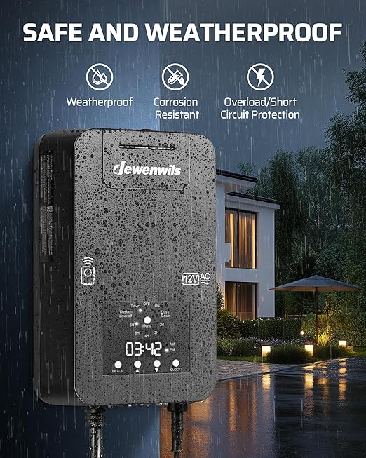 DEWENWILS 300W Low Voltage Landscape Transformer, Photocell Sensor & Timer - Image 5