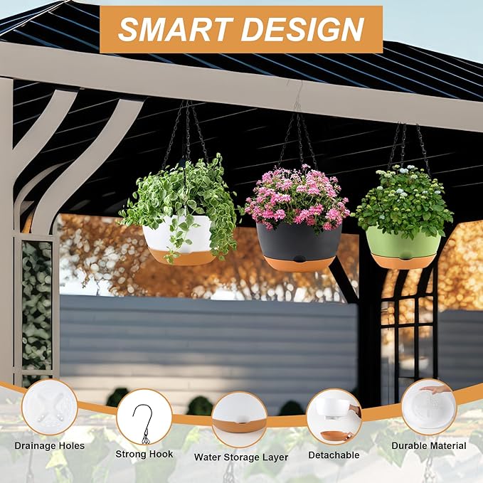 4 Pack Plastic Hanging planters - Image 3