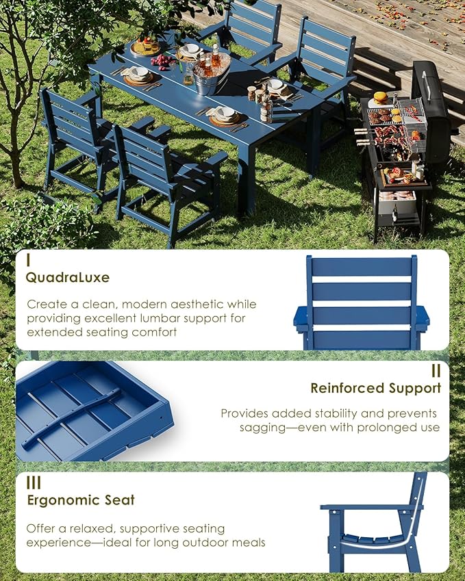 GREENVINES Outdoor Dining Chairs Set of 2 | HDPE | Patio Chair | All-Weather | - Image 5