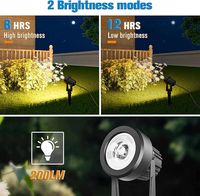 APONUO Solar Spot Lights Outdoor 4-in-1 Solar Landscape Lights Dusk to Dawn - Image 4