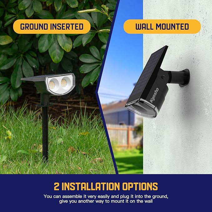 Kyosho Solar Spot Lights Outdoor, IP67 Waterproof 38 LED Solar Powered - Image 3