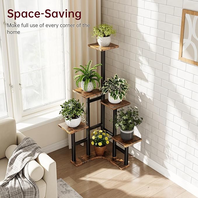 Corner Plant Stand Indoor, 6 Tiered Corner Plant Shelf Flower Stand - Image 5
