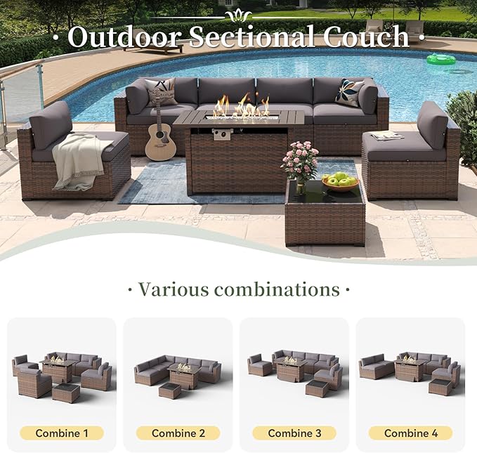 Aoxun 8 Piece Patio Furniture Set - Image 8