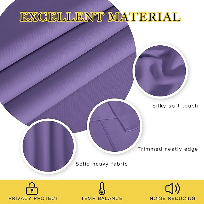 NICETOWN Blackout Patio Curtains 100 x 95 Inches Long - Image 2