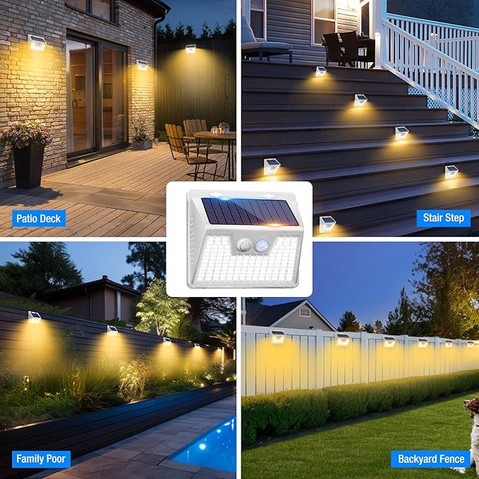 Peasur Solar Lights Outdoor Motion Sensor, 3 Modes Solar Security Wall Lights - Image 2