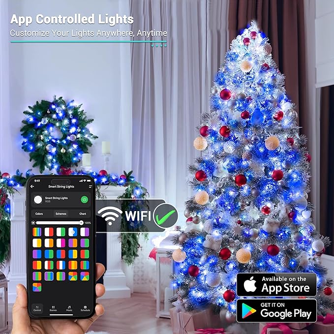 Brizled Smart Color Changing Christmas Lights, 66ft 200LED WiFi String Lights - Image 7