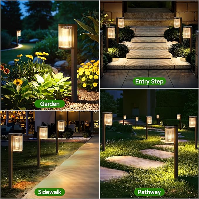 Solar Pathway Lights Outdoor, 2 Pack Upgraded Outdoor Solar Lights - Image 7