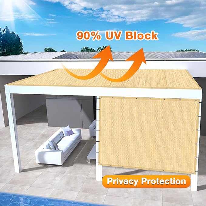 Artpuch Outdoor Pergola Shade Cover 4' X 16' Sun Shade Cloth - Image 3