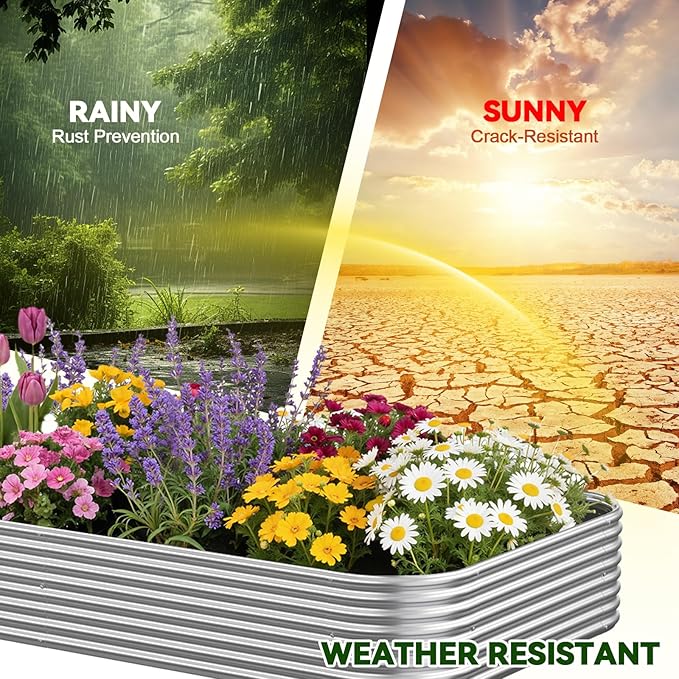 3 Pack 8x4FT Raised Beds for Gardening, Corrugated Galvanized Steel Raised - Image 6