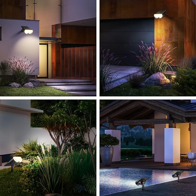 Consciot Solar Spot Lights Outdoor, 16 LEDs IP67 Waterproof Auto On/Off - Image 6