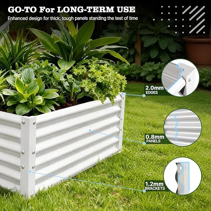 A ANLEOLIFE Set of 12 18 Inch Tall Raised Garden Beds Kit, Square & Rectangular - Image 5