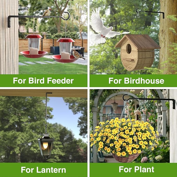 8 Inch 2 Pack Black Heavy Duty Outdoor Plant Hangers, Iron Hanging Plant - Image 6