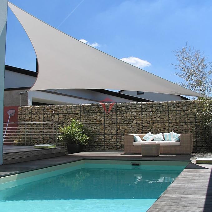 Patio Paradise 7' x 7' x 6'10" Sun Shade Sail Triangle Canopy, Permeable Shade - Image 5