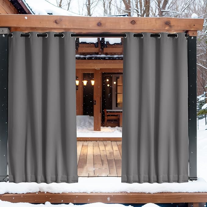 NICETOWN 2 Panels Blackout Weighted Outdoor Curtains - Image 8