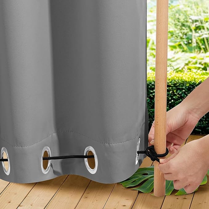 NICETOWN Outdoor Curtains for Patio Waterproof 2 Panels, W100 x L84 Windproof - Image 5