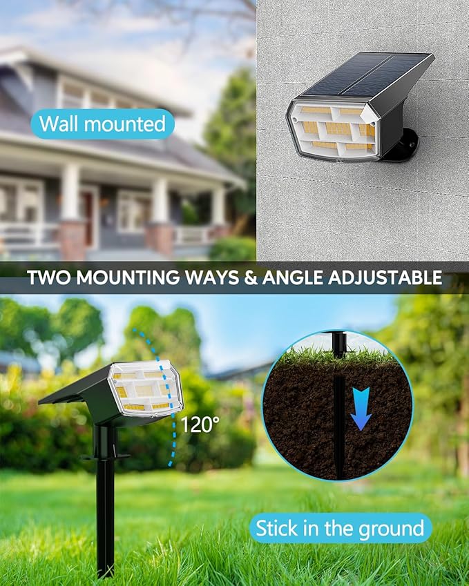 HIBOITEC Solar Spot Lights Outdoor Waterproof 59LED Landscape Lights Solar - Image 4