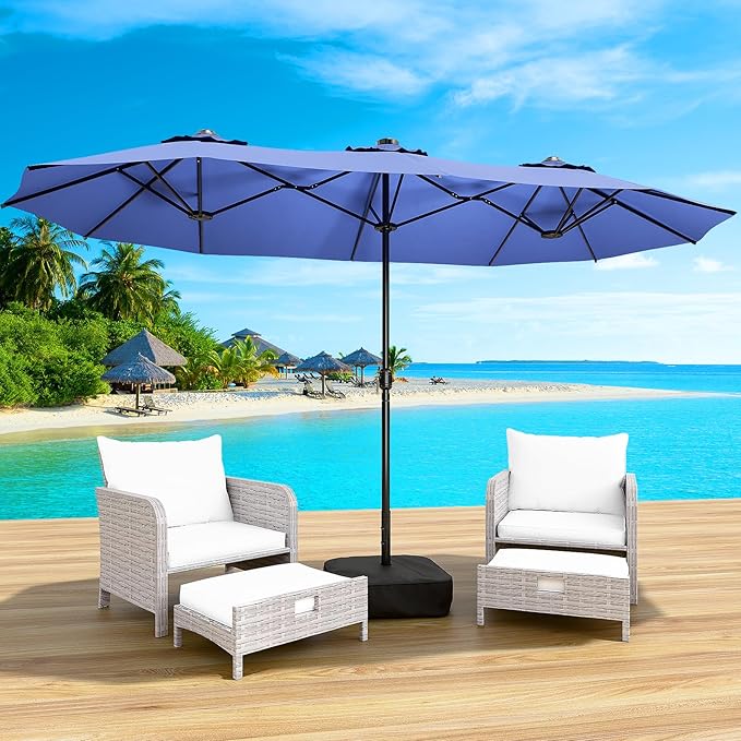 LEVELEVE 14FT Double-Sided Patio Umbrella by Enjoyyourlife
