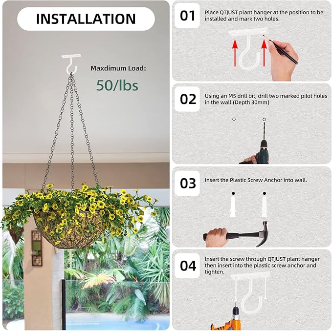 Plant Hooks for Hanging Plant Bracket 6inch Metal Plant Hanger Decorative - Image 7