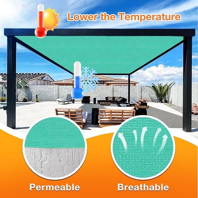 Artpuch Outdoor Pergola Shade Cover 8' X 12' Sun Shade Cloth - Image 4