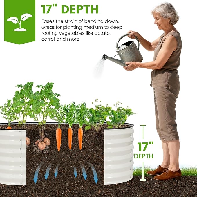 Galvanized Raised Garden Bed Outdoor |17'' Tall Planter Box Outdoor - Image 3