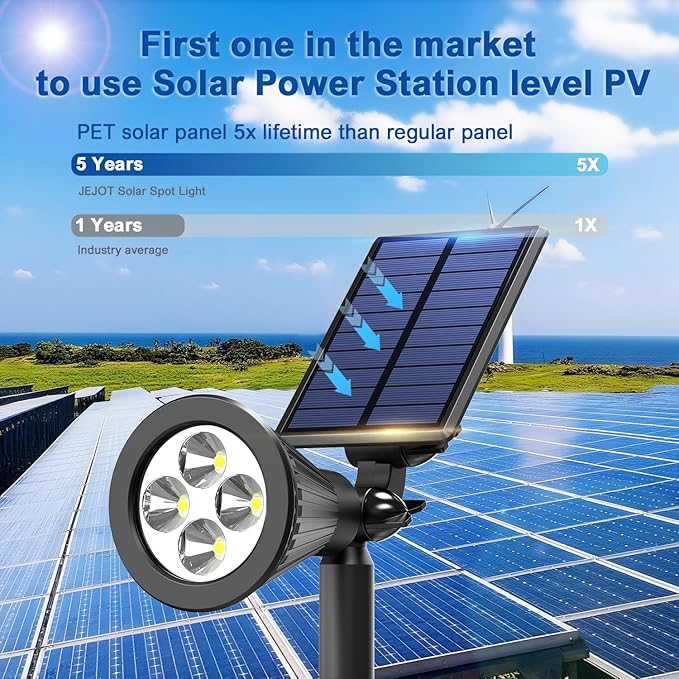 6 Pack Solar Lights Outdoor Waterproof IP65, Warm White, Super Bright LED - Image 6