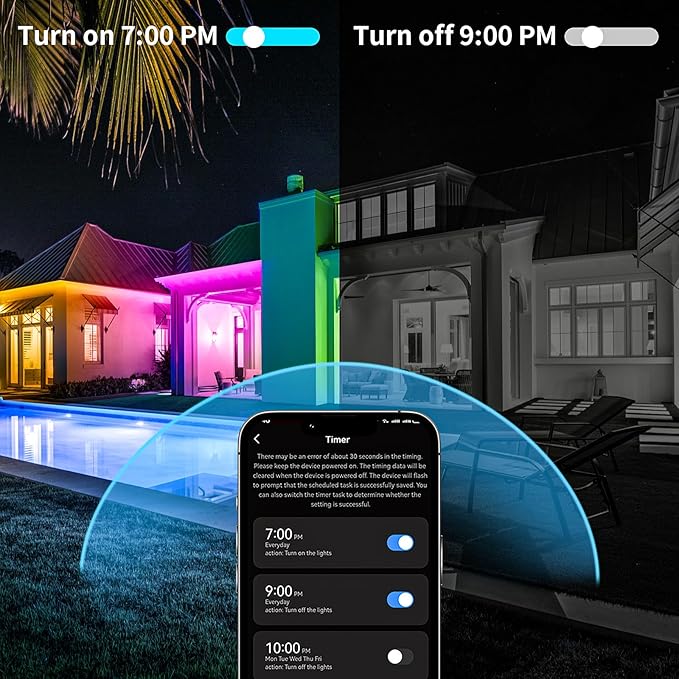 KSIPZE Outdoor LED Rope Lights, IP68 Waterproof Outside Led Lights - Image 4