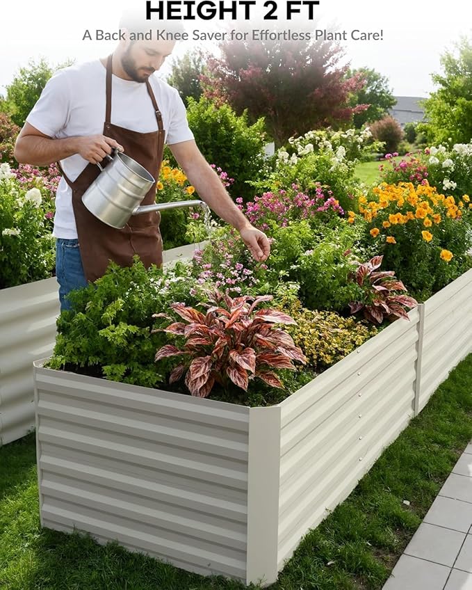 GarveeLife 2pcs 6x3x2 ft Galvanized Raised Garden Bed, Rust-Resistant Raised - Image 2