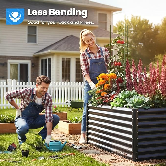Quictent Galvanized Raised Garden Bed 4x3x1 Ft Metal Planter Box - Image 3