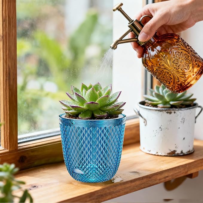 QCQHDU 2 Pack Self Watering Pots, 7.2 Inch Flower Pots - Image 2