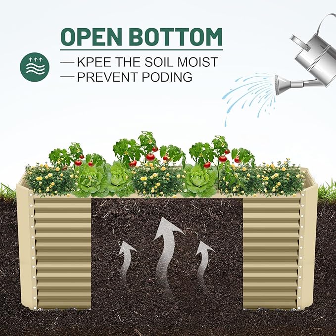 Land Guard 6x3x3ft Rectangular Galvanized Raised Garden Beds, Large-Capacity - Image 5