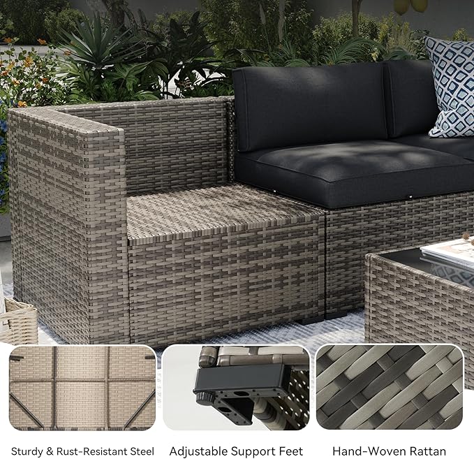 Aoxun Patio Furniture Sets, 15-Piece Outdoor Patio Furniture - Image 6
