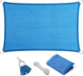 Eden's Decor Straight Flat-Edged Sun Shade Sail Rectangular 13' x 22' Blue by EdensDecorInc